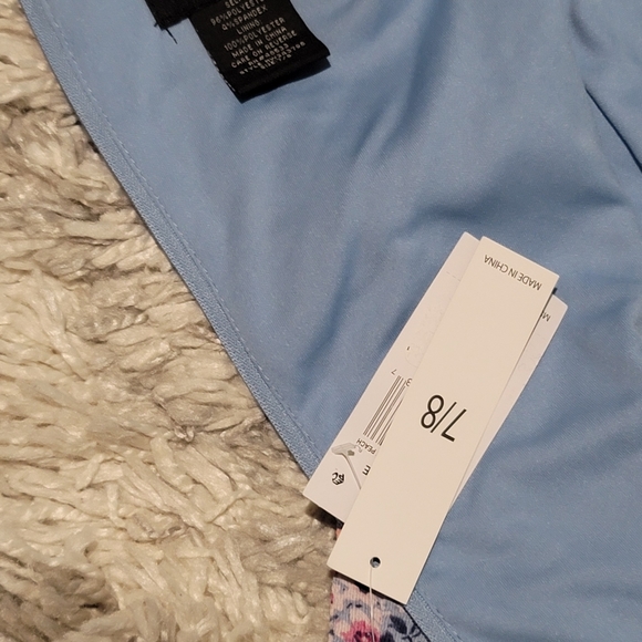 Teeze Me Juniors Ditsy Floral Print Blue Peach - Picture 4 of 6